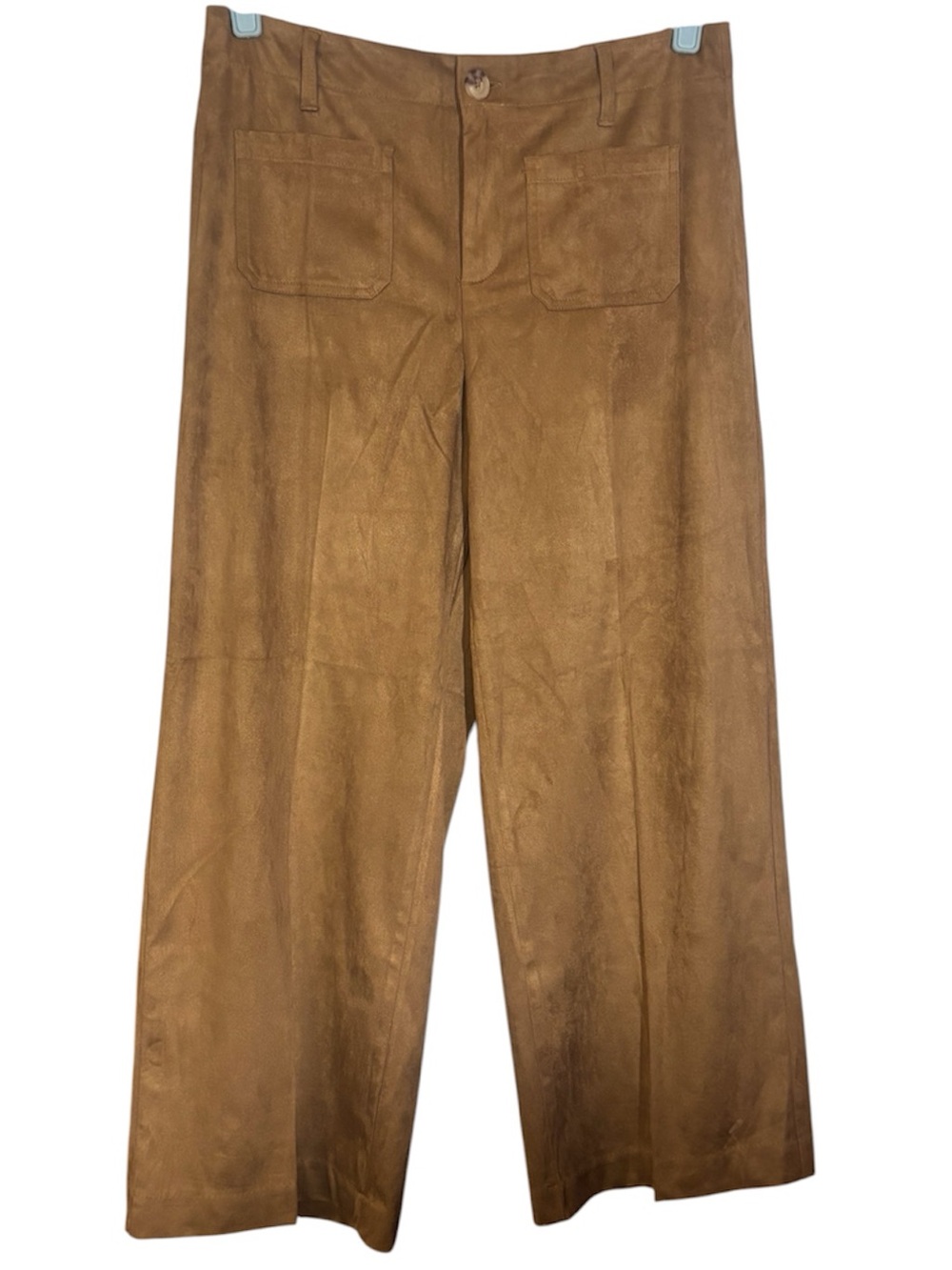 autres filles Faux Suede Wide Leg Ankle Length PantsTan Lightweight Women’s Smal